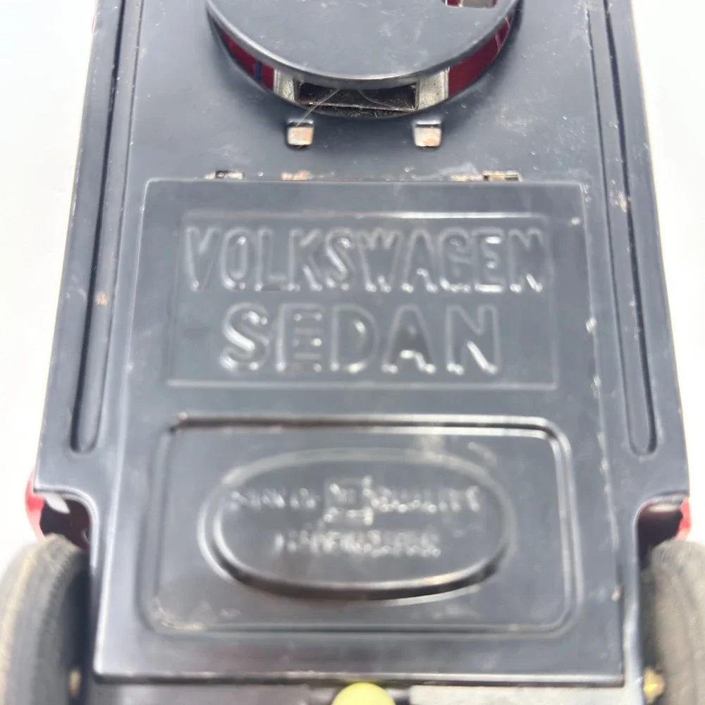 Vintage Bandai Japan Tin Battery VW Volkswagen Sedan Beetle Toy Visible Engine